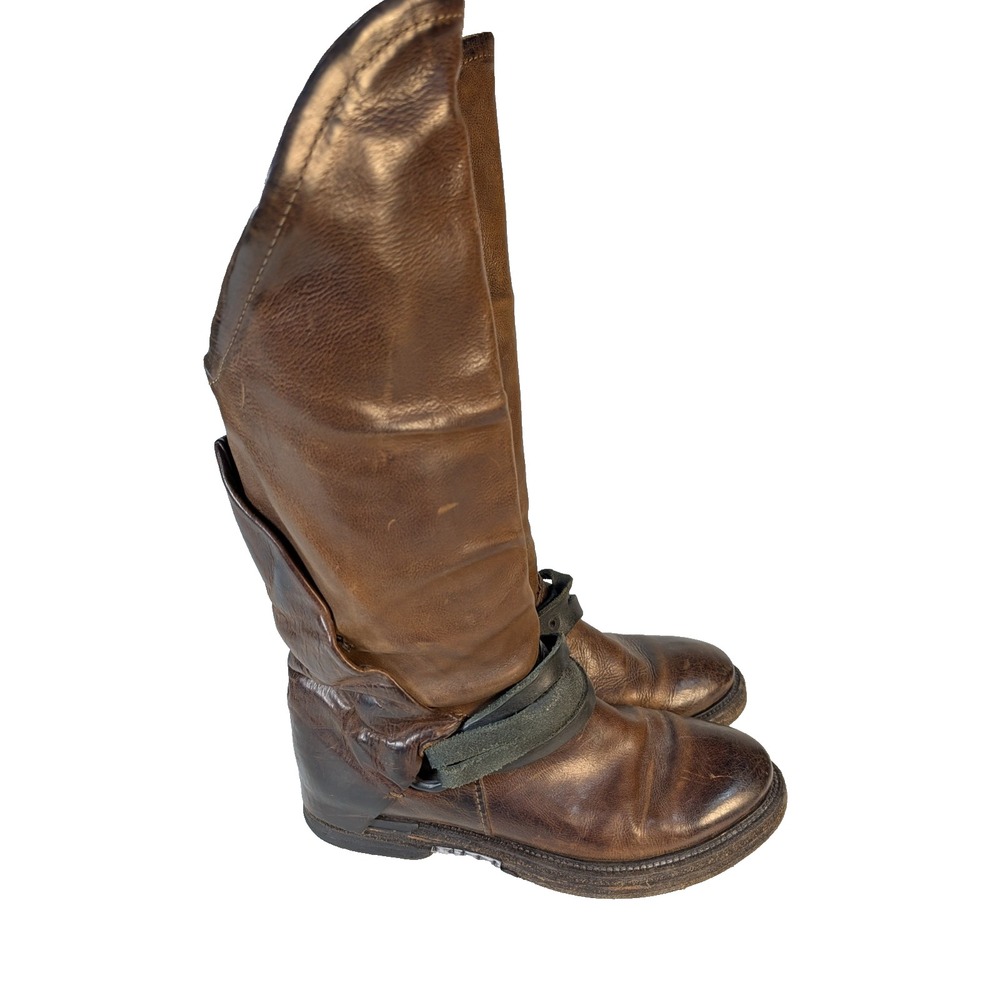 Moma Avant Garde Brown Leather Slouch Knee High Boots Women's Size: 38 / 7